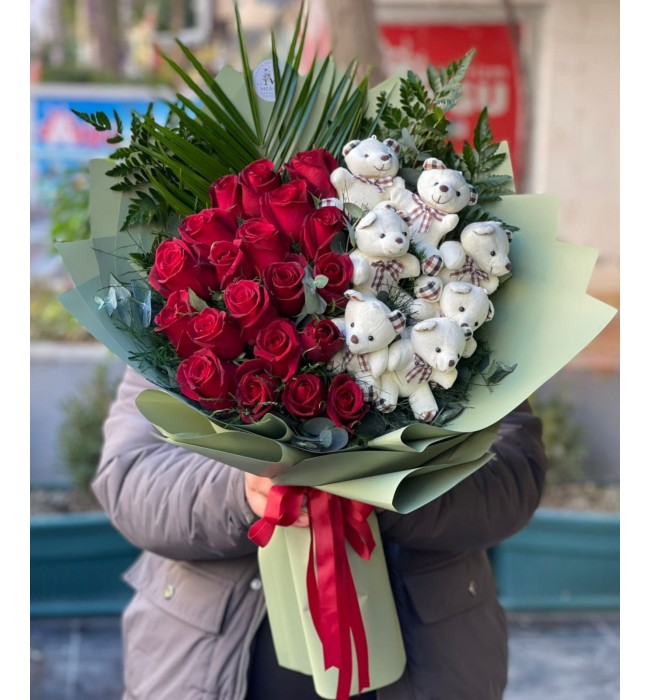 Gül - Ayıcık Buketi
